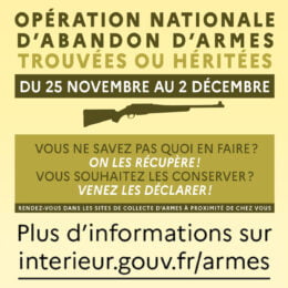 OPERATION NATIONALE D’ABANDON D’ARMES TROUVEES OU HERITEES