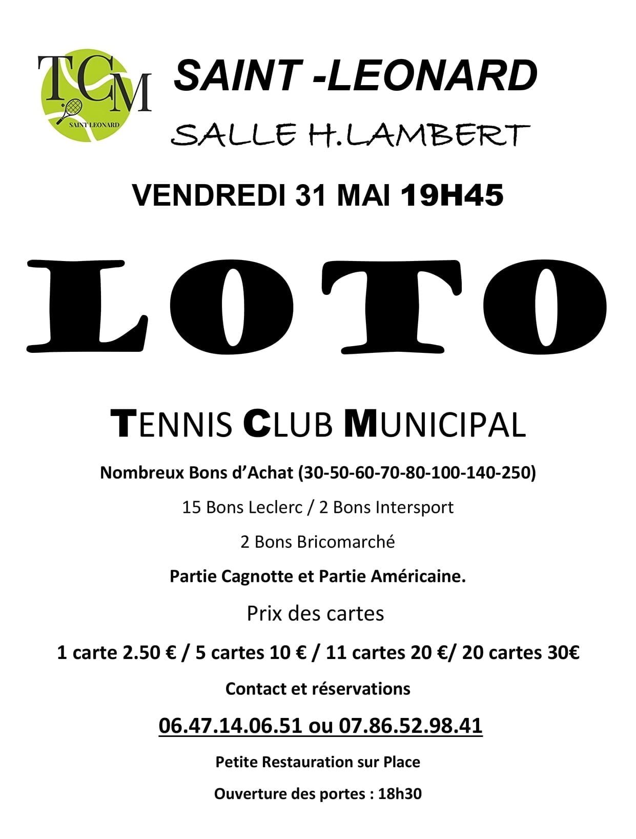 AFFICHE LOTO DU TENNIS (31 MAI 2024)