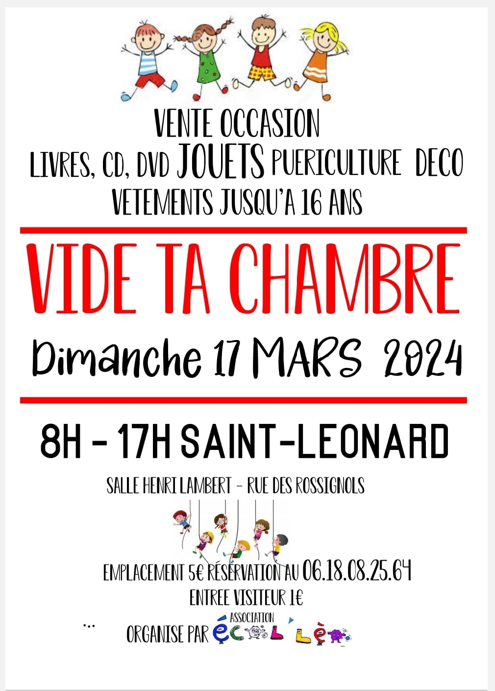 AFFICHE VIDE TA CHAMBRE - ASSOCIATION ECOL'LEO
